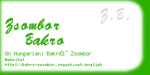 zsombor bakro business card